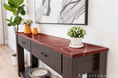 CALACATTA Black Red Quartcyt Console Table